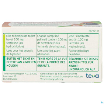 Sertraline teva 100 mg comp  60 x 100 mg