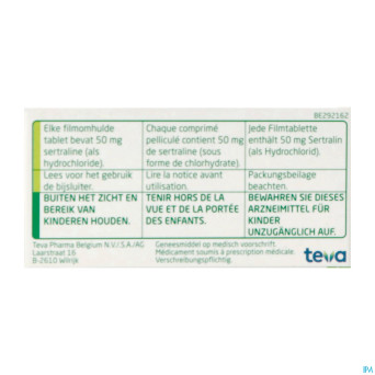 Sertraline teva  50 mg comp  60 x  50 mg