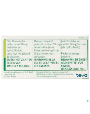 Sertraline teva  50 mg comp  60 x  50 mg