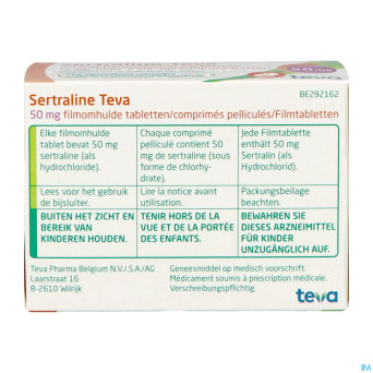 Sertraline teva  50 mg comp 100 x  50 mg