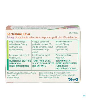 Sertraline teva  50 mg comp 100 x  50 mg