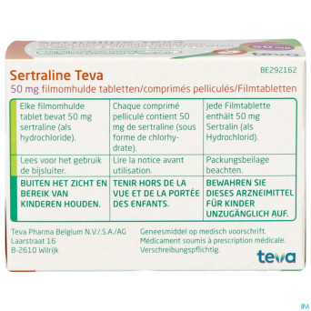 Sertraline teva  50 mg comp 100 x  50 mg