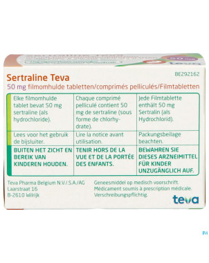 Sertraline teva  50 mg comp 100 x  50 mg