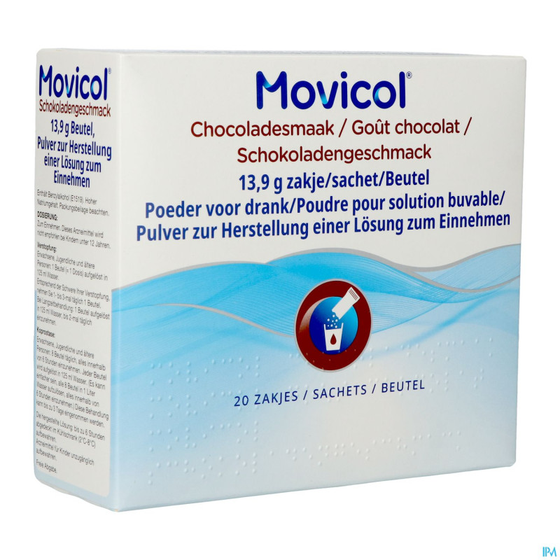Movicol gout chocolat sachets 20 x 13,7 g