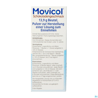 Movicol gout chocolat sachets 20 x 13,7 g