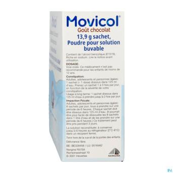 Movicol gout chocolat sachets 20 x 13,7 g