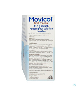 Movicol gout chocolat sachets 20 x 13,7 g