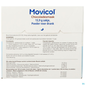 Movicol gout chocolat sachets 20 x 13,7 g