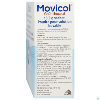 Movicol gout chocolat sachets 20 x 13,7 g