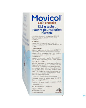 Movicol gout chocolat sachets 20 x 13,7 g