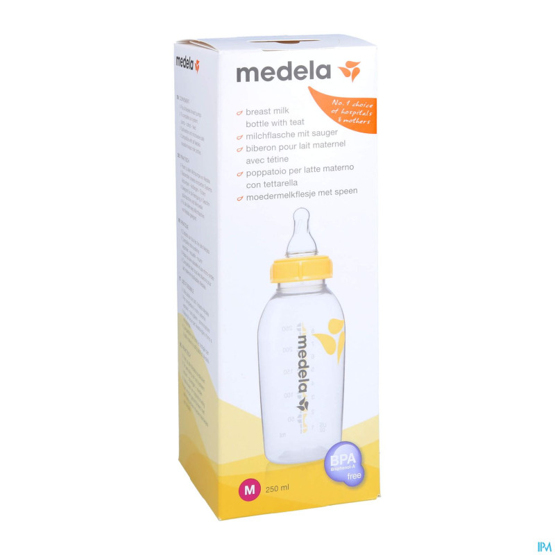 Medela bouteille lait matern.250ml+tet.debit moyen