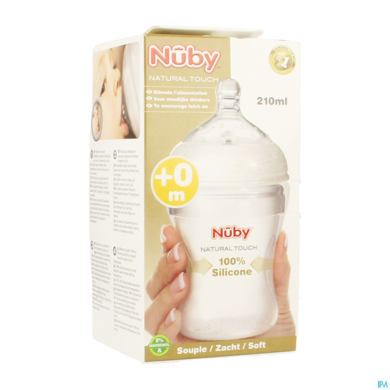 Nuby nt biberon sil 210ml +0m + tetine doseur