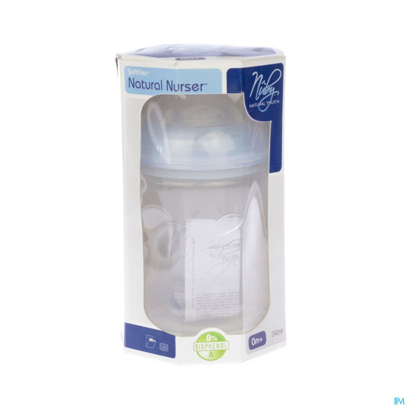 Nuby nt biberon propyl. 240ml + tetine +0m
