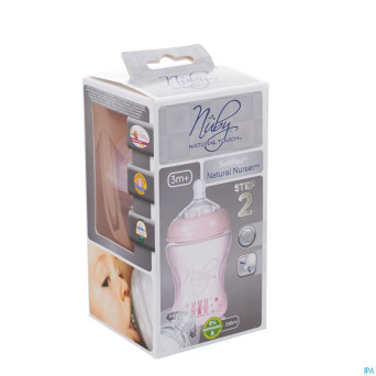 Nuby nt biberon propyl.rose 240ml + tetine +0m
