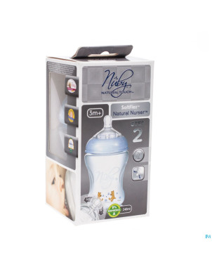 Nuby nt biberon propyl.bleu 240ml + tetine +0m