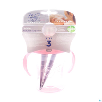 Nuby nt gobelet propyl.a/gutt + anses rose 240