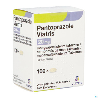 Pantoprazole viatris 20mg comp gastro resist 100