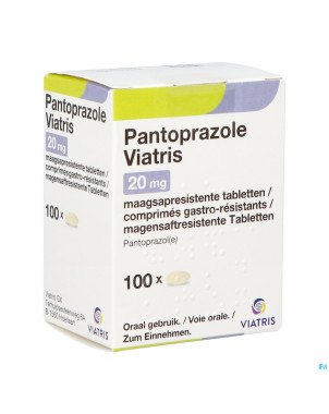 Pantoprazole viatris 20mg comp gastro resist 100