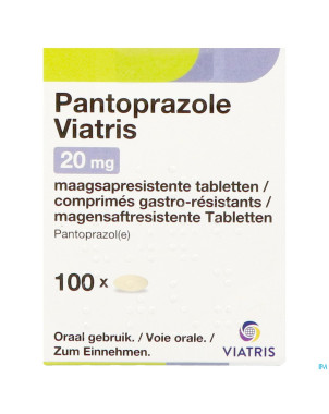 Pantoprazole viatris 20mg comp gastro resist 100