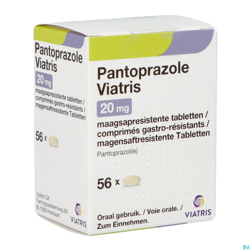 Pantoprazole viatris 20mg comp gastro resist 56