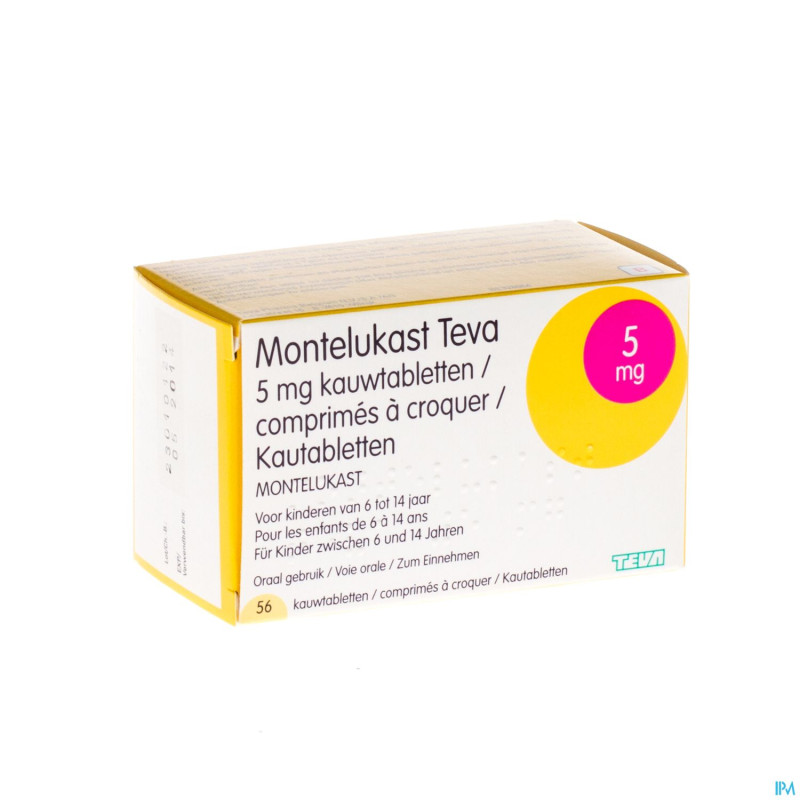 Montelukast teva  5 mg comp macher 56 x 5 mg