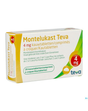 Montelukast teva  4 mg comp macher 28 x 4 mg