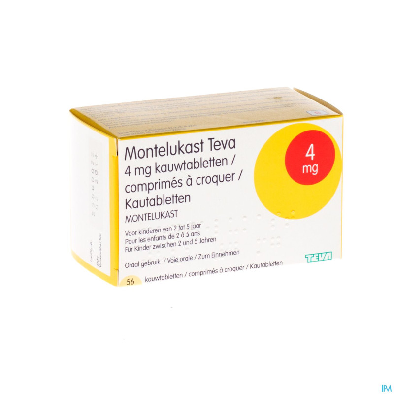 Montelukast teva  4 mg comp macher 56 x 4 mg