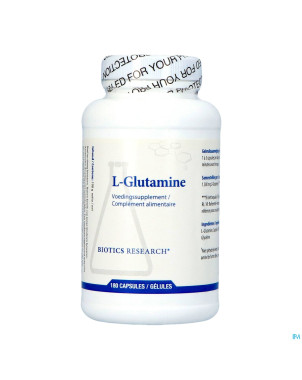 L-glutamine 500mg biotics    caps 180