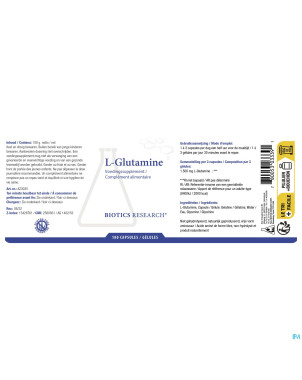 L-glutamine 500mg biotics    caps 180