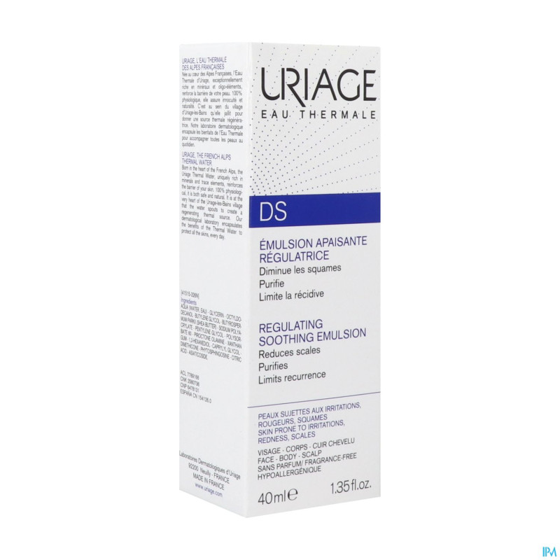Uriage ds emuls soin regulateur tube 40ml