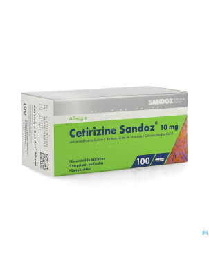 Cetirizine sandoz 10mg comp pell 100 x 10mg