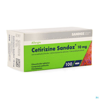 Cetirizine sandoz 10mg comp pell 100 x 10mg
