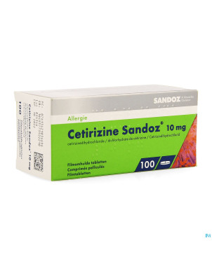 Cetirizine sandoz 10mg comp pell 100 x 10mg