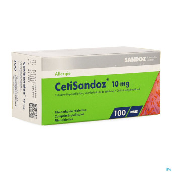 Cetirizine sandoz 10mg comp pell 100 x 10mg