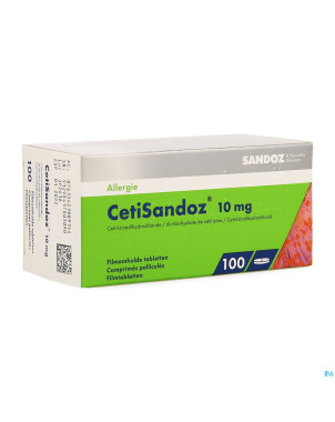 Cetirizine sandoz 10mg comp pell 100 x 10mg