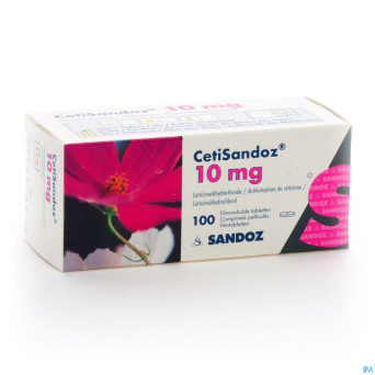 Cetirizine sandoz 10mg comp pell 100 x 10mg