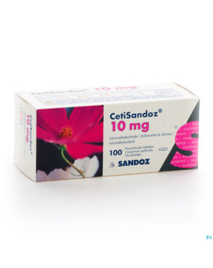 Cetirizine sandoz 10mg comp pell 100 x 10mg