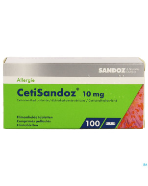 Cetirizine sandoz 10mg comp pell 100 x 10mg