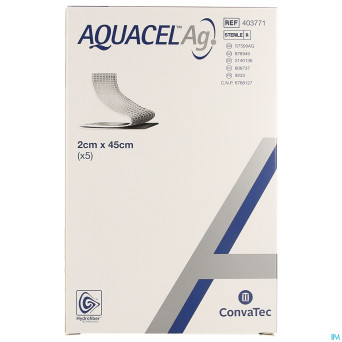 Aquacel ag pans hydrofiber+renfort fibre 2x45cm 5