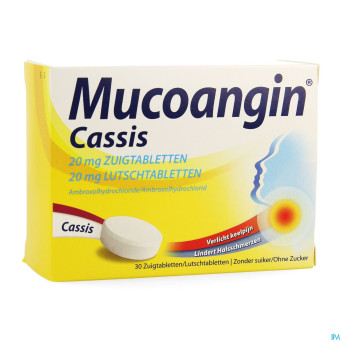 Mucoangin cassis past a sucer 30x20mg