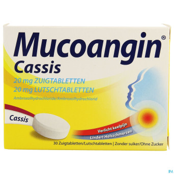 Mucoangin cassis past a sucer 30x20mg