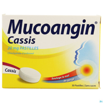 Mucoangin cassis past a sucer 30x20mg