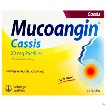 Mucoangin cassis past a sucer 30x20mg
