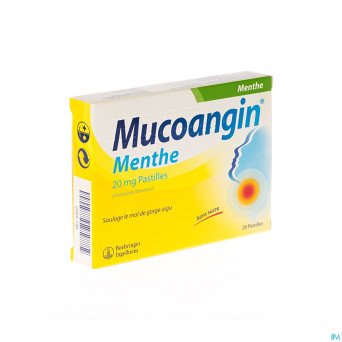 Mucoangin menthe past a sucer 20x20mg