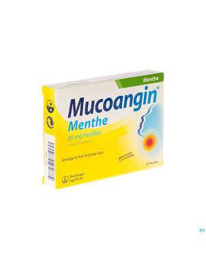 Mucoangin menthe past a sucer 20x20mg