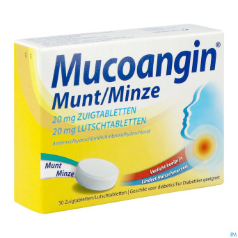 Mucoangin menthe past a sucer 30x20mg