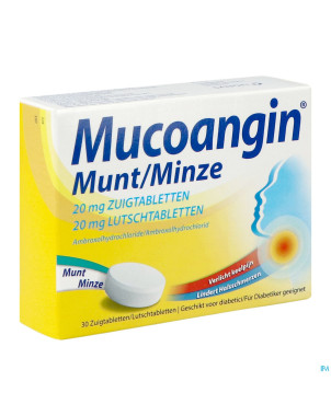 Mucoangin menthe past a sucer 30x20mg