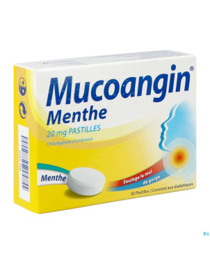 Mucoangin menthe past a sucer 30x20mg