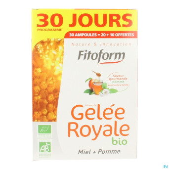 Gelee royale bio miel-fructose  amp 20+10 fitoform