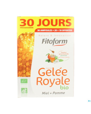 Gelee royale bio miel-fructose  amp 20+10 fitoform